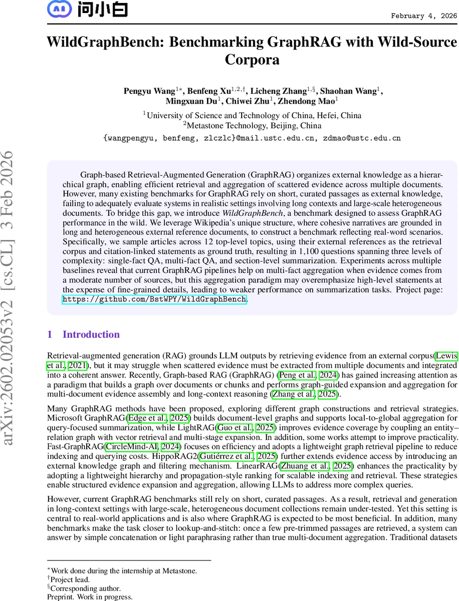 와일드그래프벤치 실제 소스 코퍼스를 이용한 GraphRAG 벤치마크