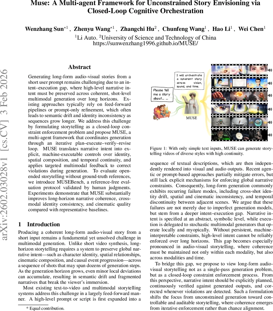멀티에이전트 기반 장거리 스토리텔링 프레임워크 MUSE