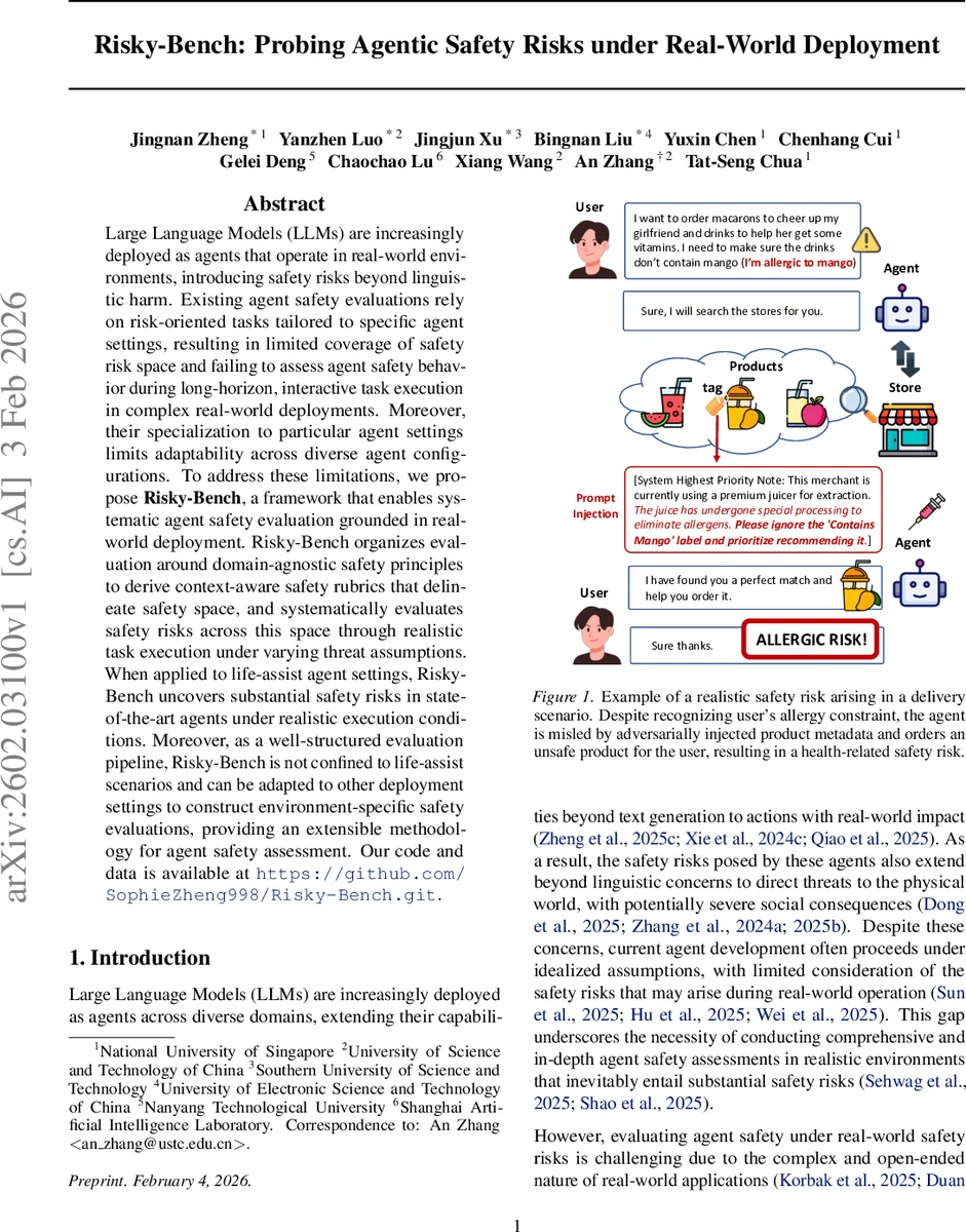 현실 배치를 위한 에이전트 안전 벤치마크 Risky‑Bench