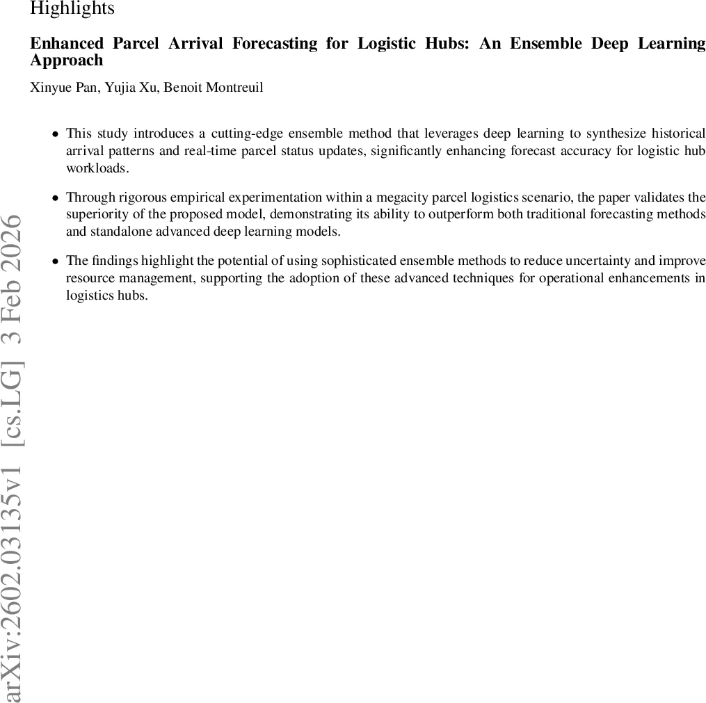 물류 허브를 위한 고성능 소포 도착 예측 앙상블 딥러닝 접근법