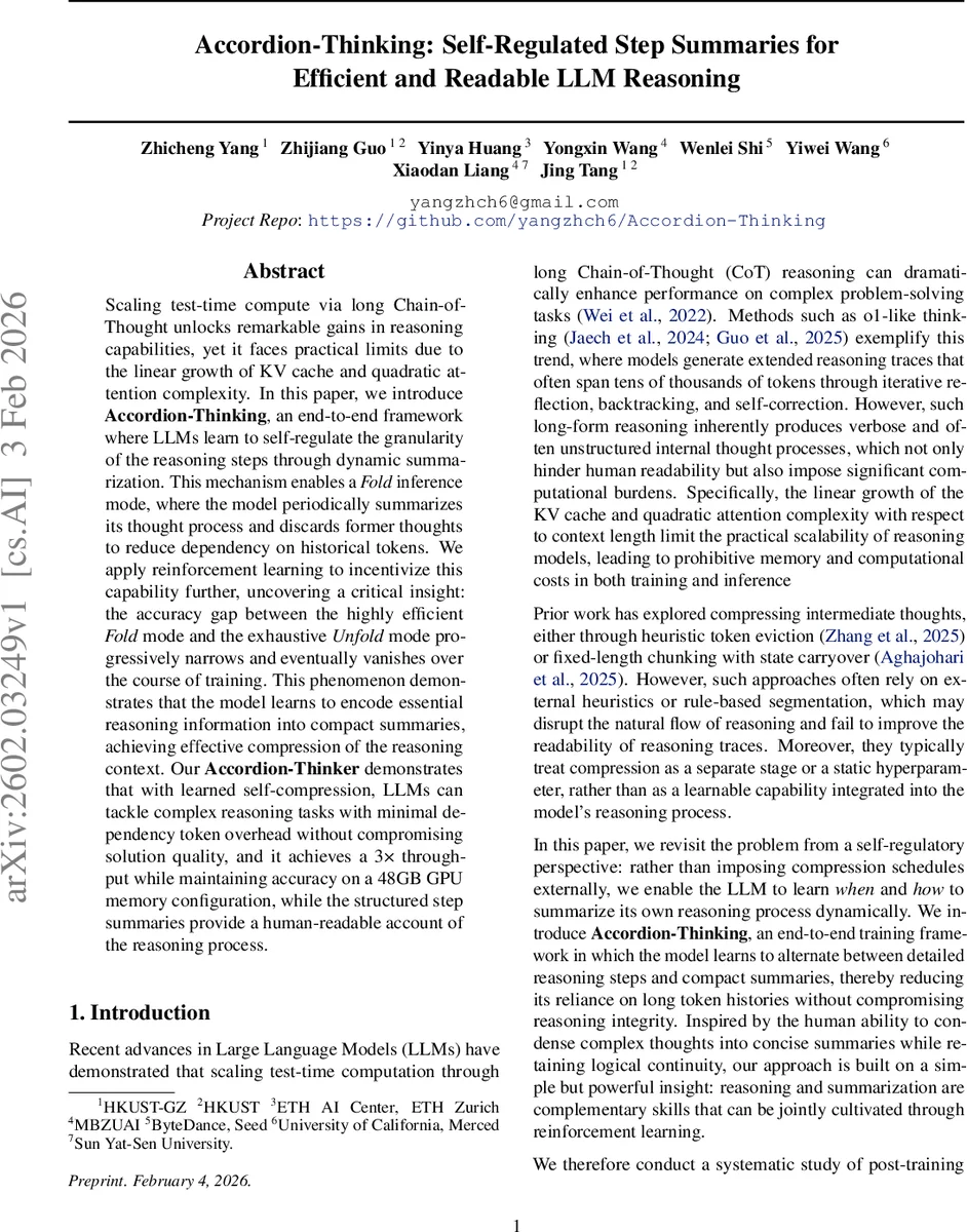 압축 사고 단계별 요약으로 효율적이고 가독성 높은 LLM 추론