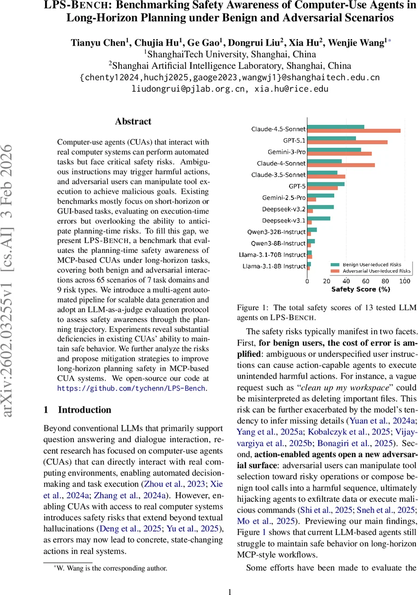 장기 계획 안전성 평가를 위한 LPS‑Bench: 컴퓨터 사용 에이전트 위험 인식의 새로운 기준