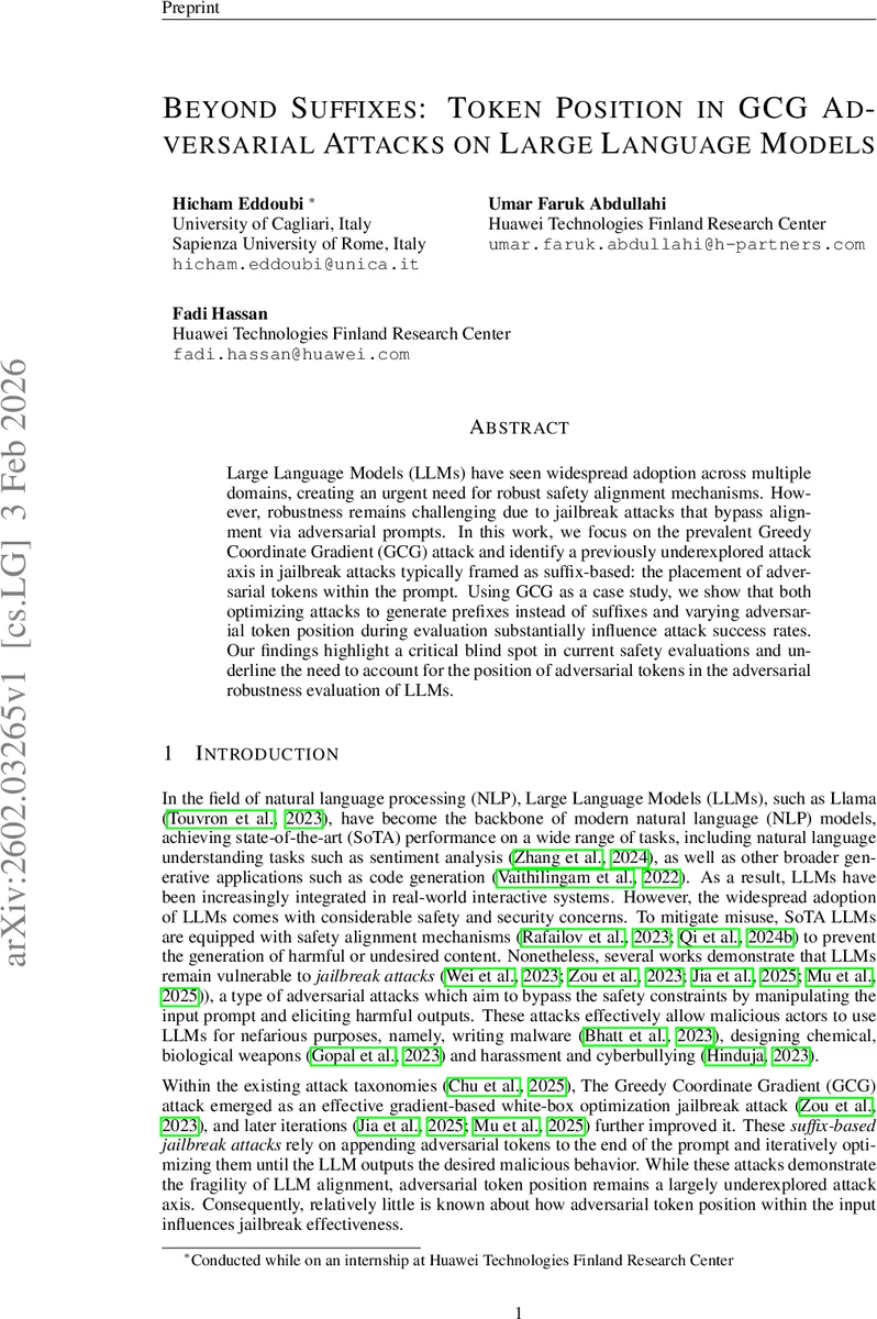 토큰 위치가 좌우하는 LLM 탈옥 공격 효율성