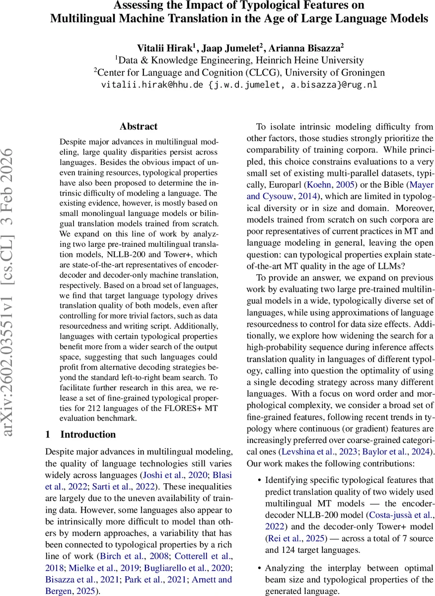 언어 유형이 대형 번역 모델 성능에 미치는 영향 분석