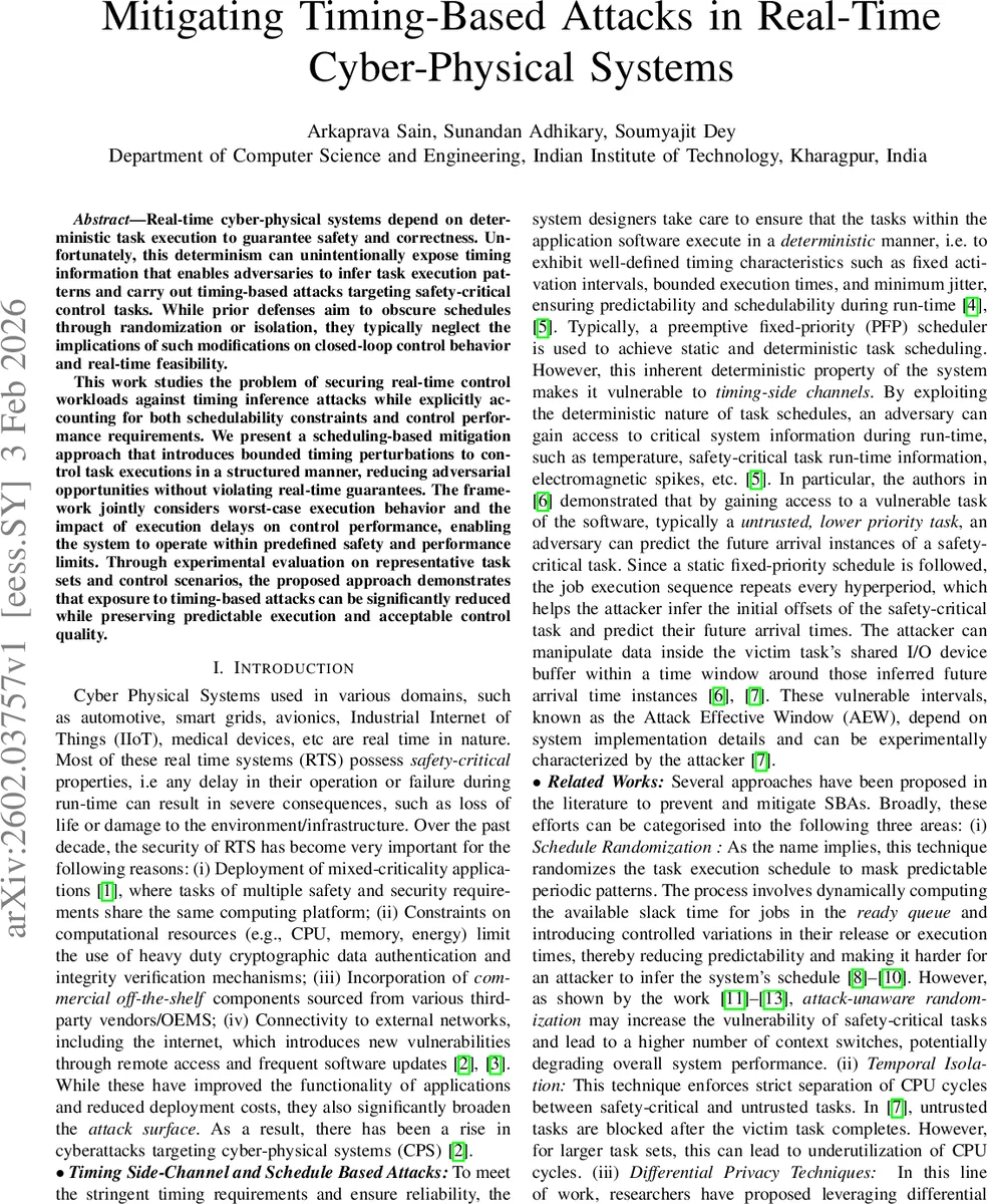 실시간 사이버물리시스템 타이밍 공격 완화 전략