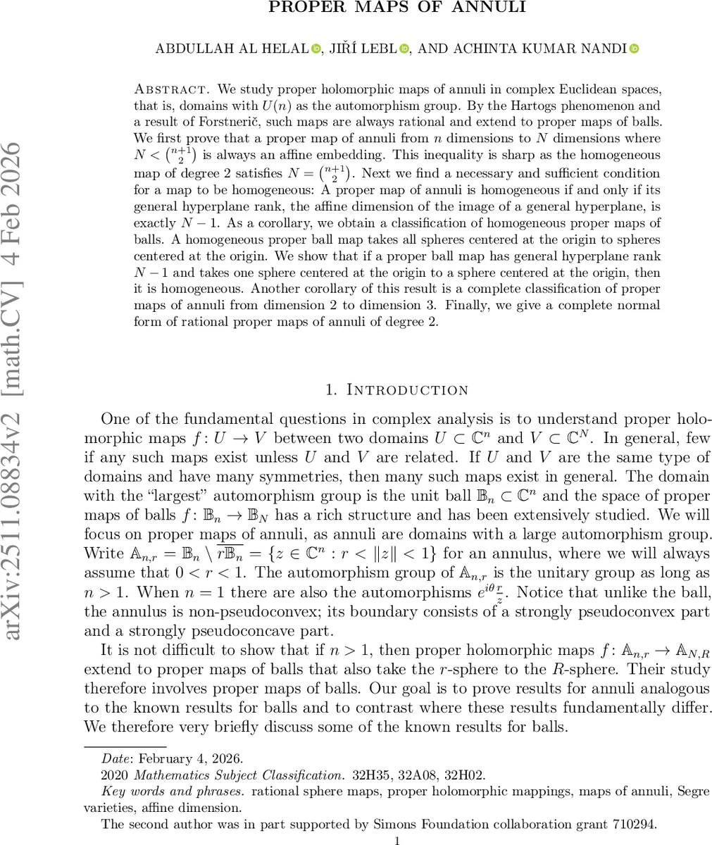 정수원판 사이의 완전 사상: 차원 격차와 동질성 판정