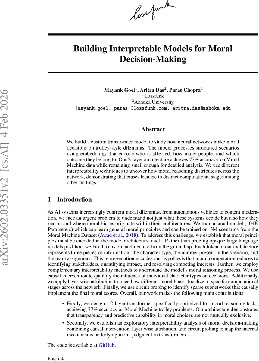 도덕적 판단을 위한 해석 가능한 트랜스포머 모델