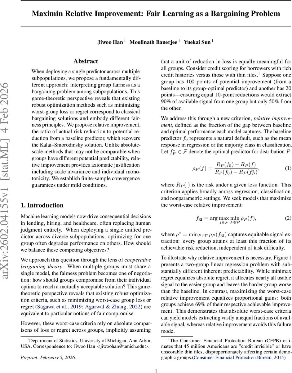 상대 개선을 통한 공정 학습: 협상 이론으로 보는 최악‑최소 접근