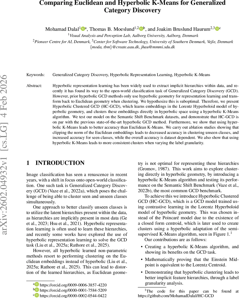하이퍼볼릭 K평균을 활용한 일반화 카테고리 발견