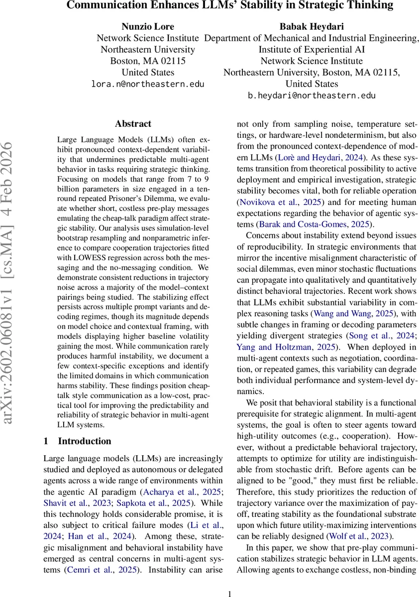 전략적 사고에서 LLM의 안정성을 높이는 저비용 대화 기법