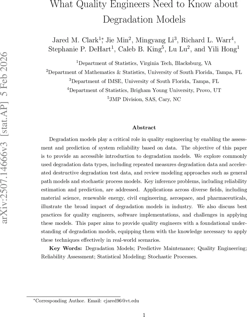 품질 엔지니어를 위한 손쉬운 열화 모델 가이드