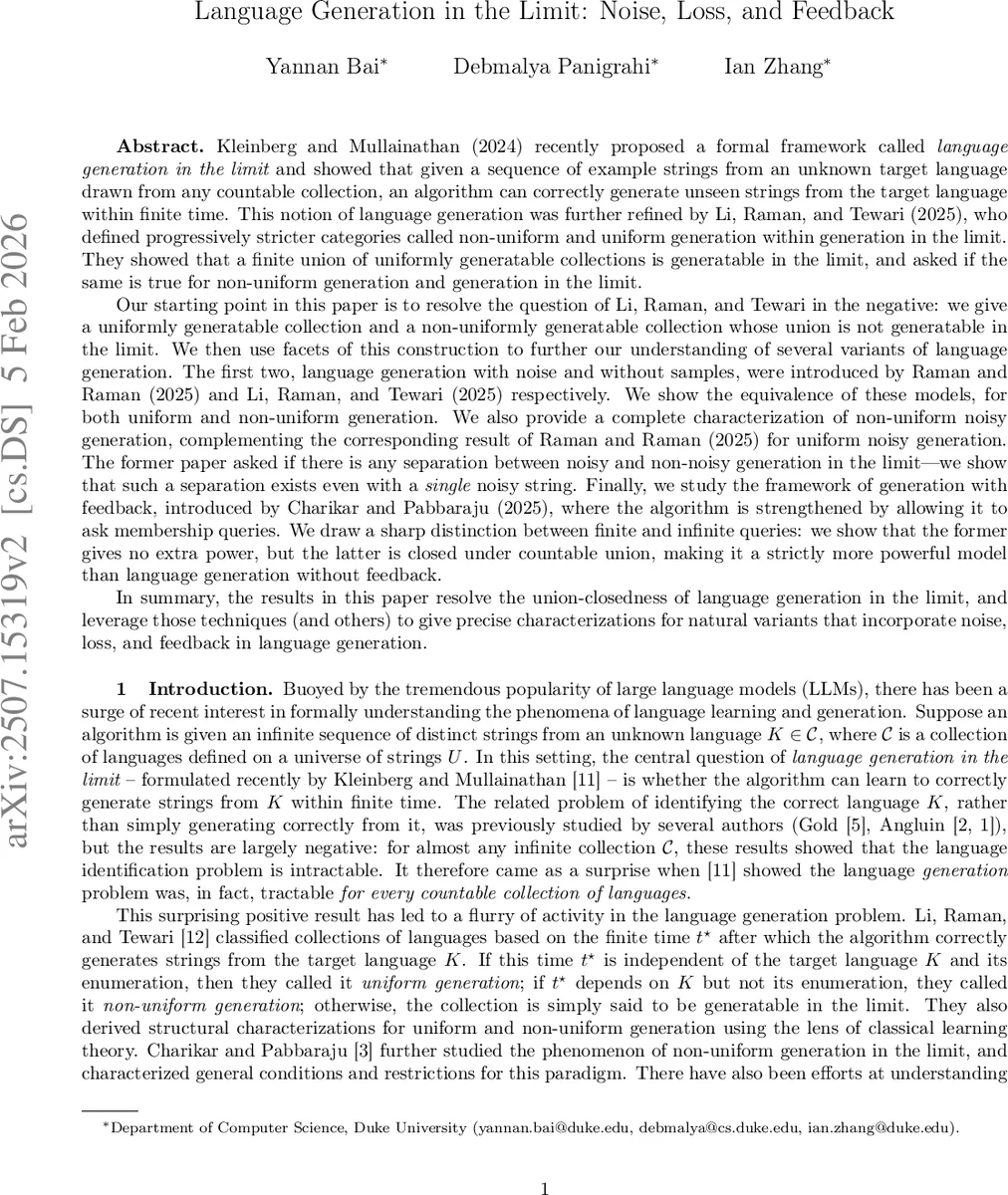 언어 생성의 한계와 피드백