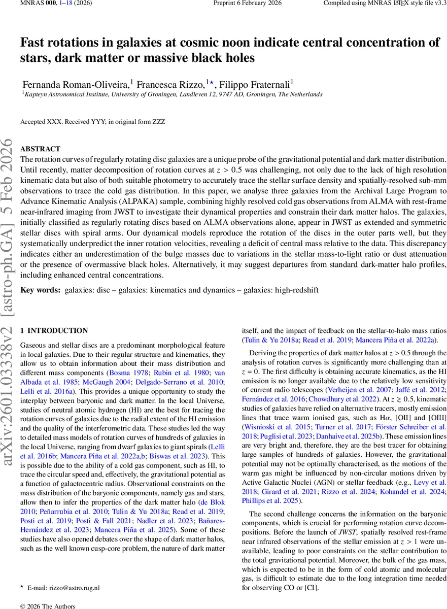 우주의 정오에서 빠른 회전, 중심 질량 집중의 비밀