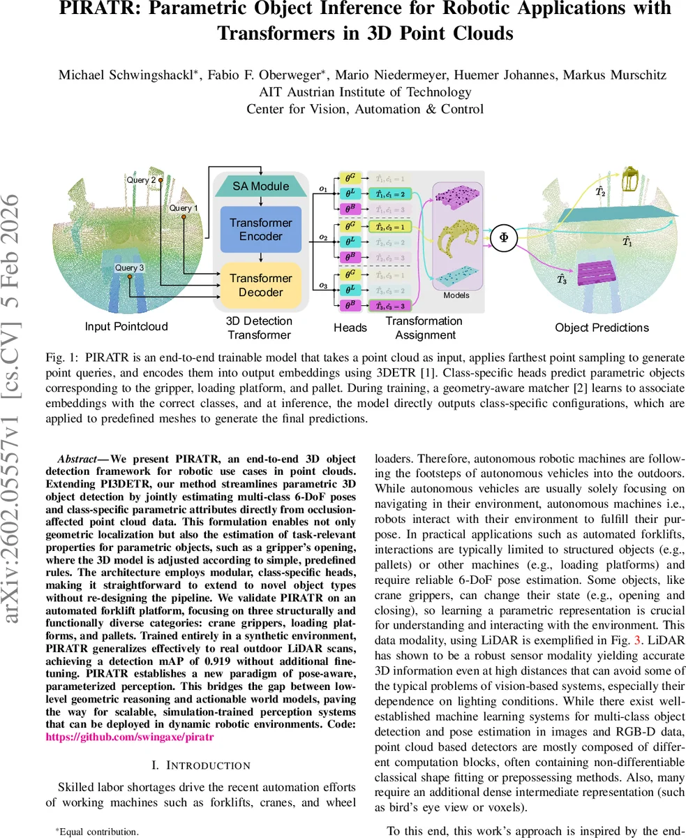 파라메트릭 3D 객체 인식을 위한 로봇용 트랜스포머