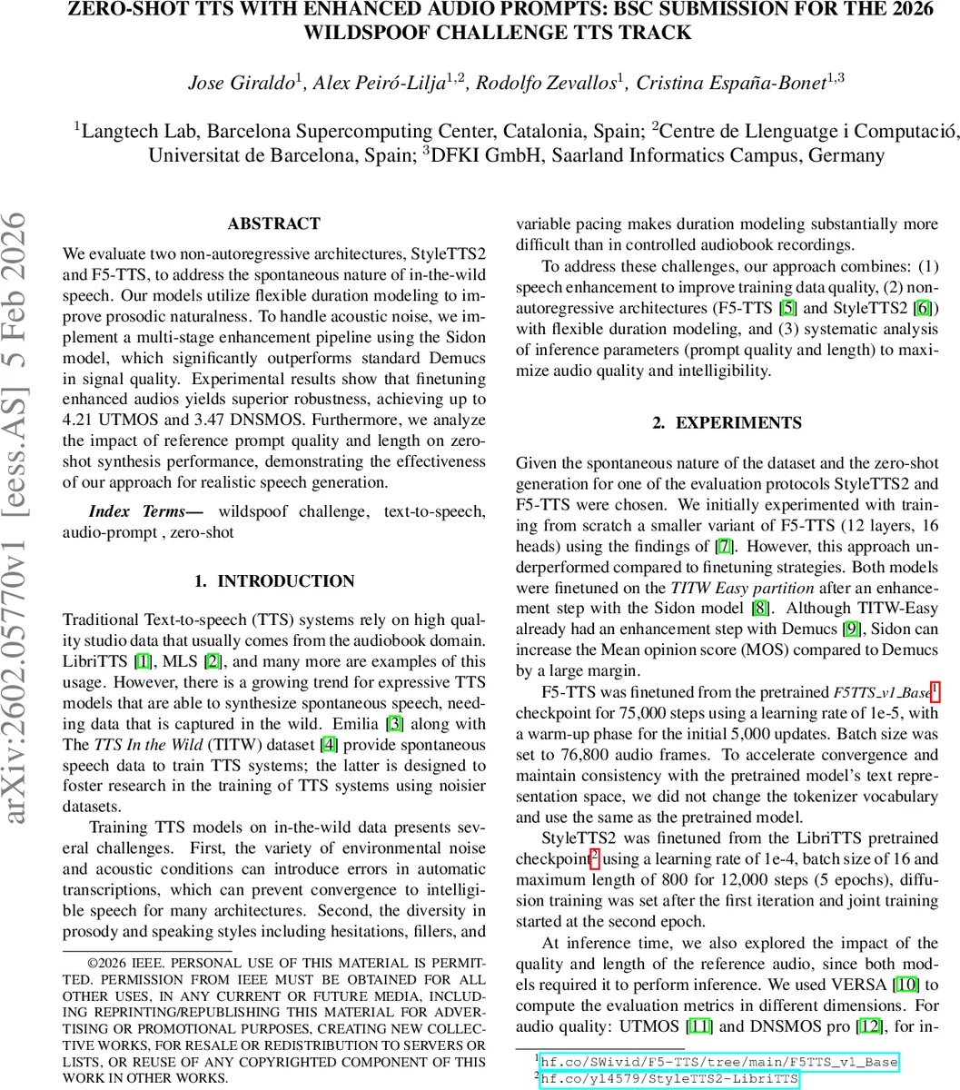 향상된 오디오 프롬프트를 활용한 제로샷 텍스트투스피치