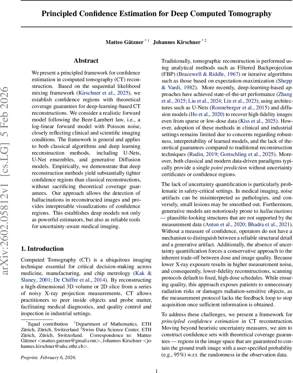 딥 CT 재구성을 위한 신뢰구간 프레임워크