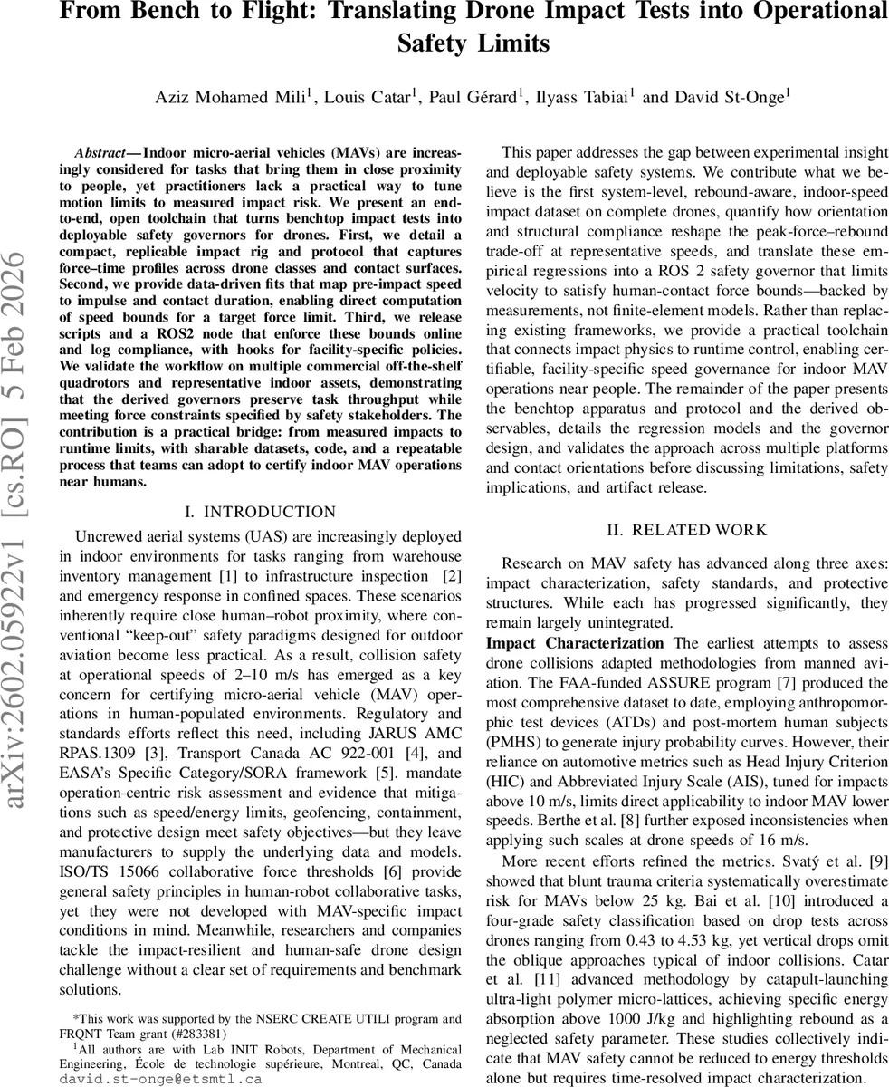 벤치 테스트를 비행에 적용 드론 충돌 안전 한계 자동 설정