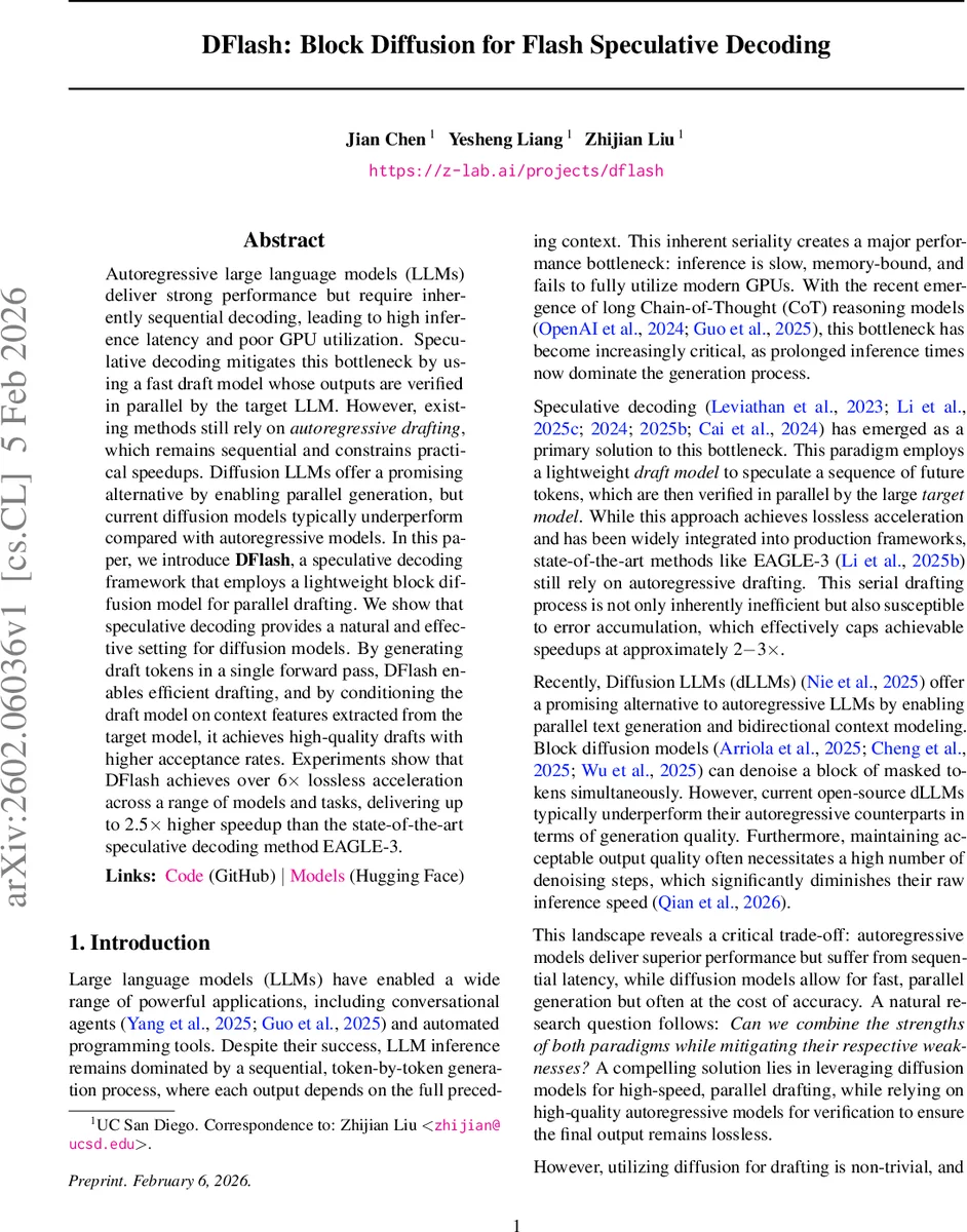 플래시 스펙터티브 디코딩을 위한 블록 디퓨전