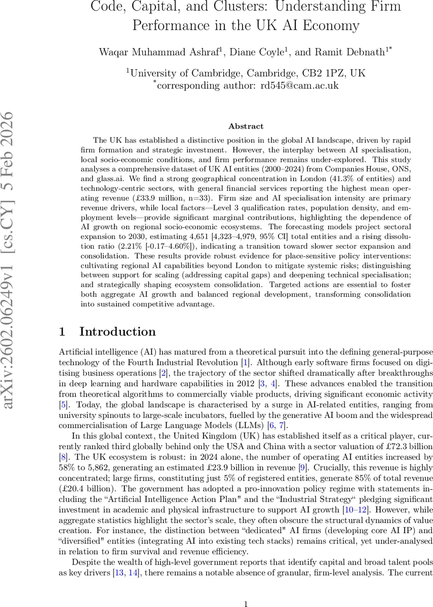 영국 AI 경제: 코드·자본·클러스터가 기업 성과에 미치는 영향