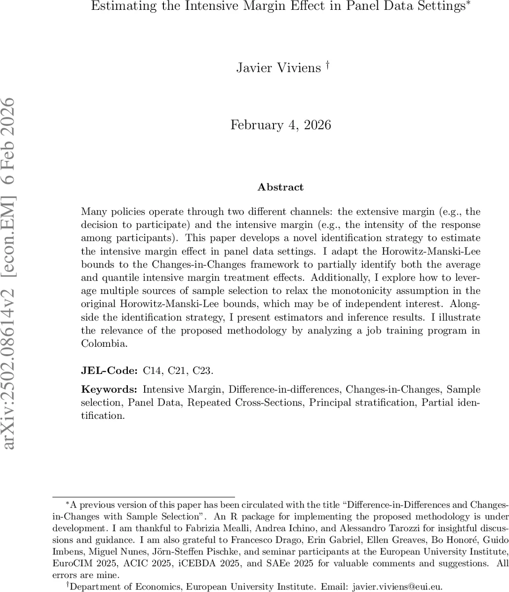 패널 데이터에서 집중 마진 효과를 추정하는 새로운 방법론