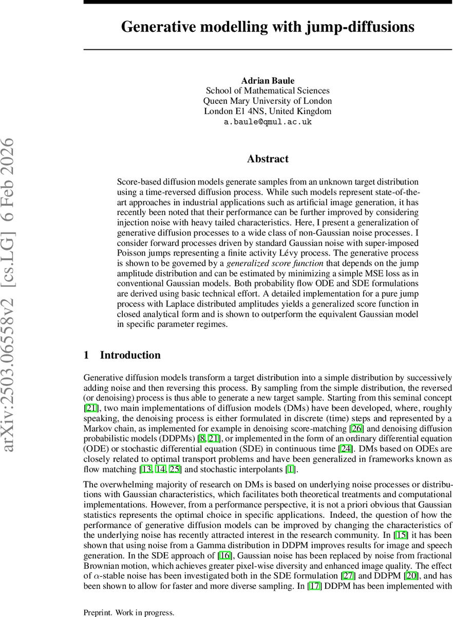 점프 확산을 이용한 생성 모델링