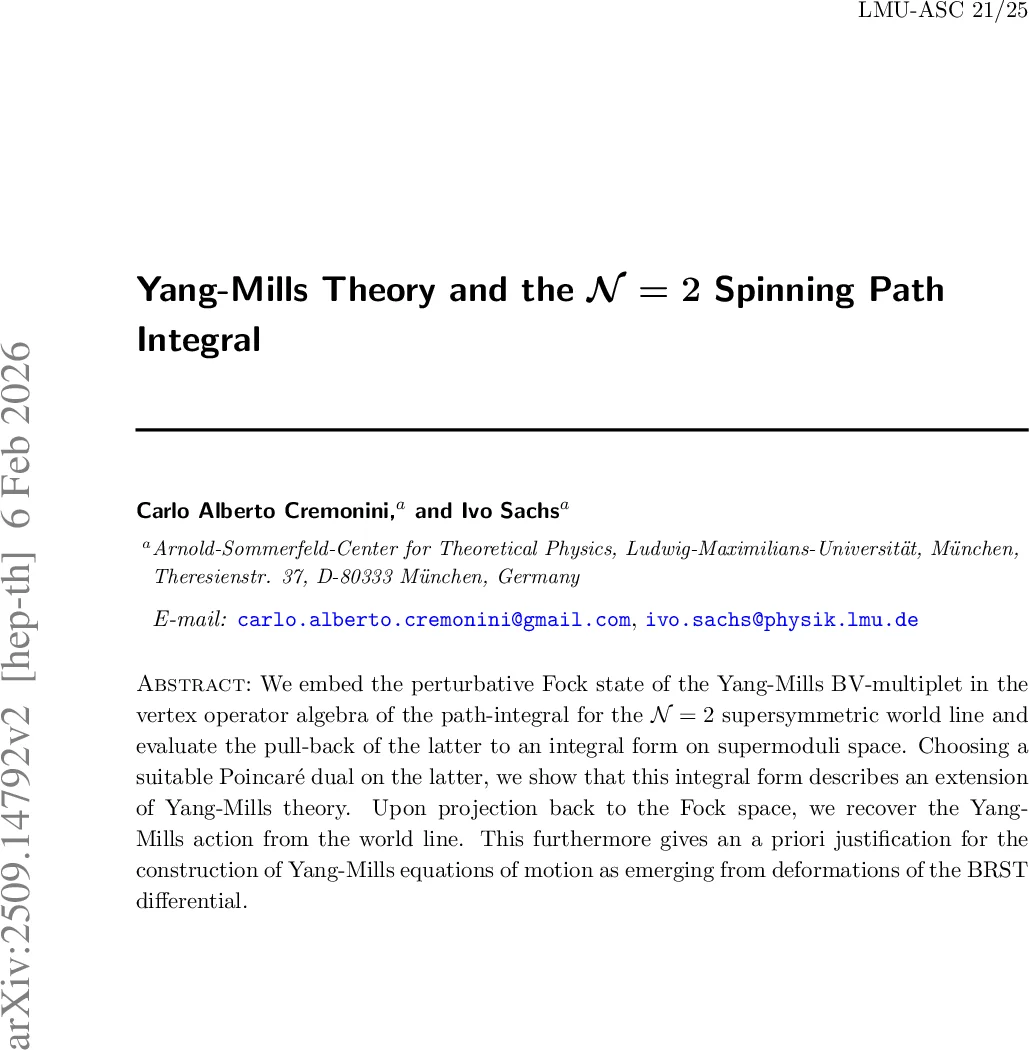 양밀스 이론과 N이십이 스핑킹 경로 적분