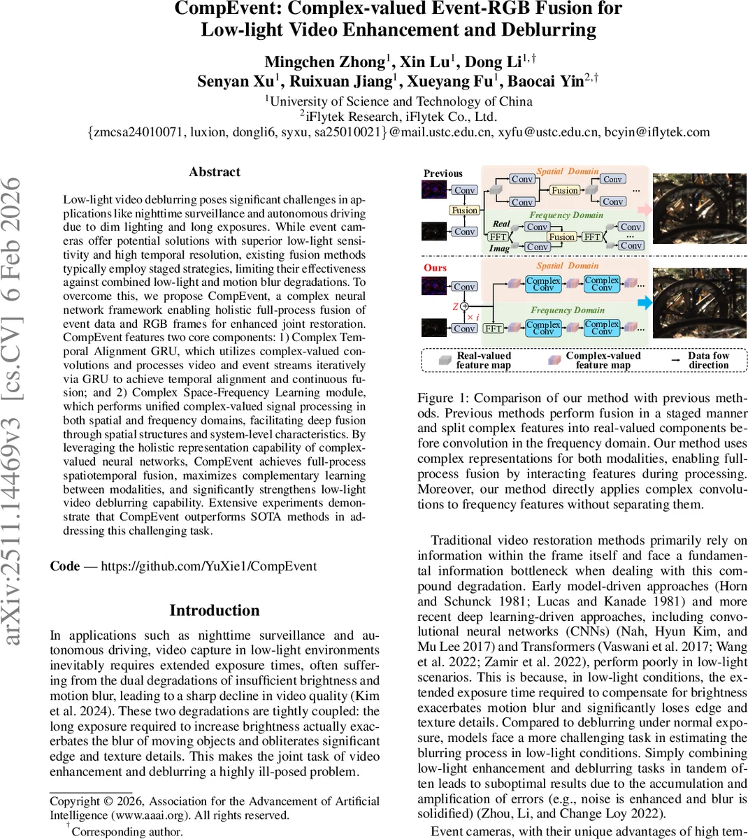 복합 이벤트‑RGB 융합으로 저조도 비디오 복원 및 디블러링