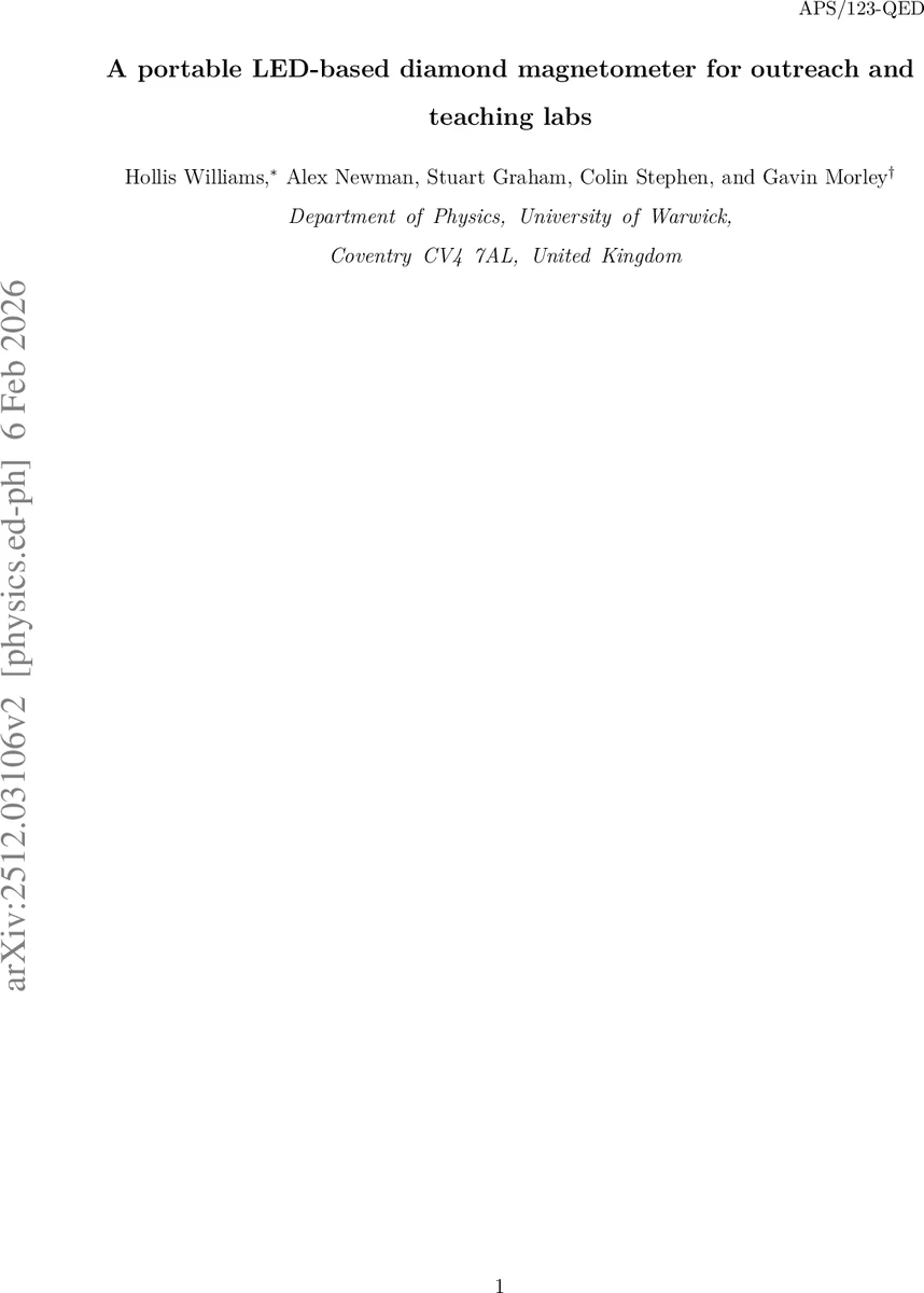 LED 기반 휴대용 다이아몬드 NV 마그네토미터: 교육·홍보용 저비용 솔루션