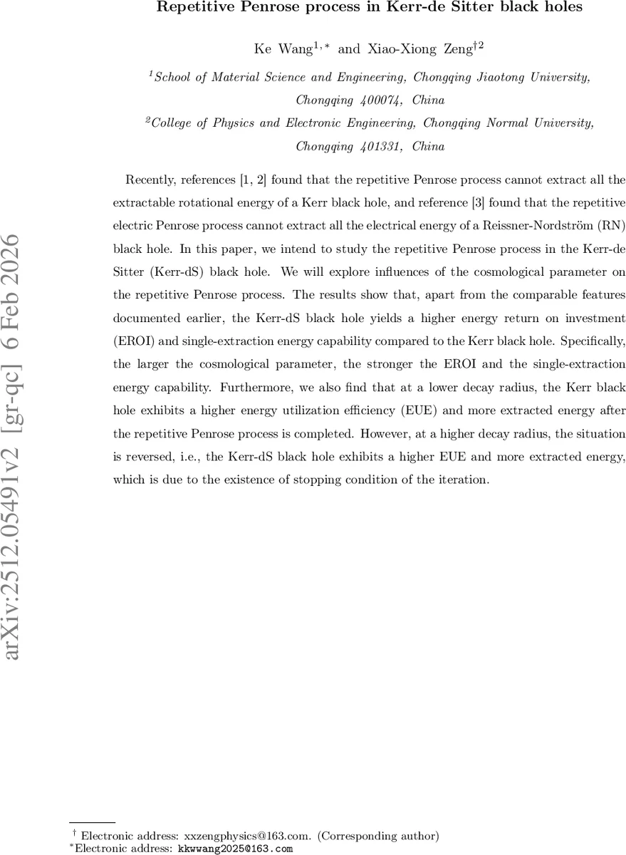 케르트 데시터 우주상수와 반복 페넬로즈 과정의 에너지 효율