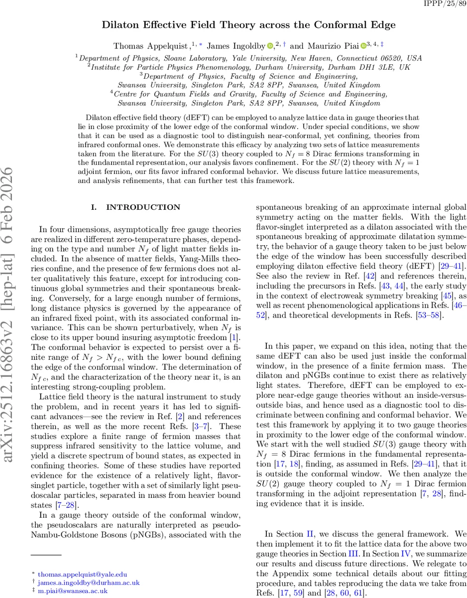 컨포멀 윈도우 가장자리에서의 딜라톤 EFT: 구속 vs 적색 흐름 진단
