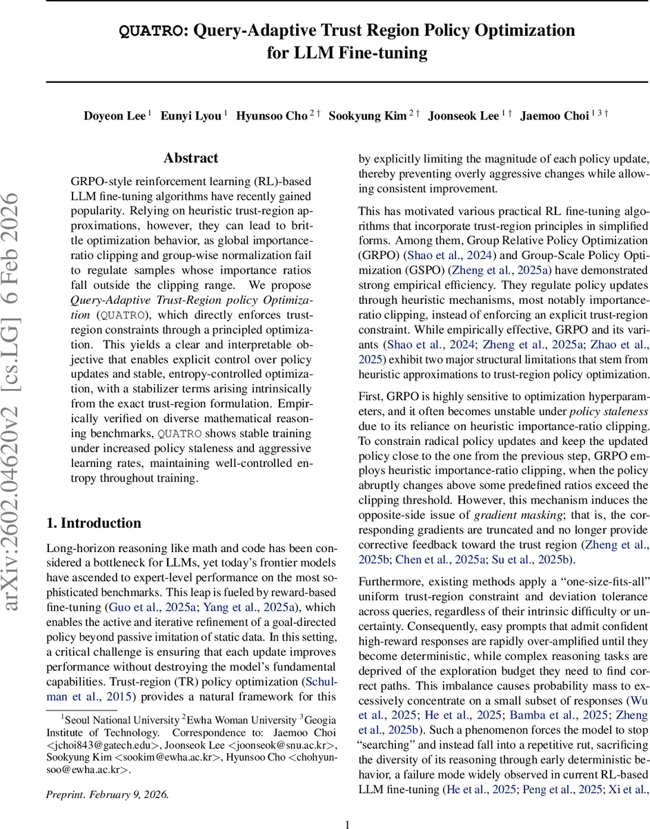 쿼리 적응형 신뢰 영역 정책 최적화