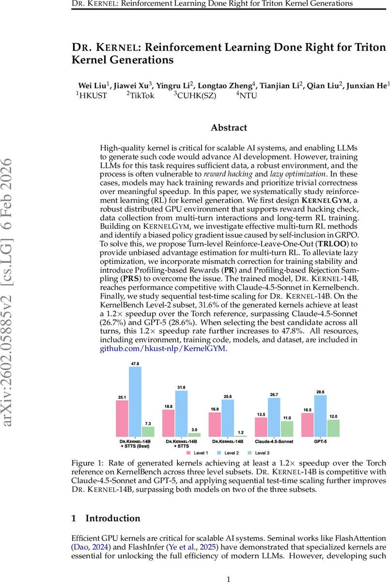 드.커널: 트리톤 커널 자동생성을 위한 강화학습 혁신