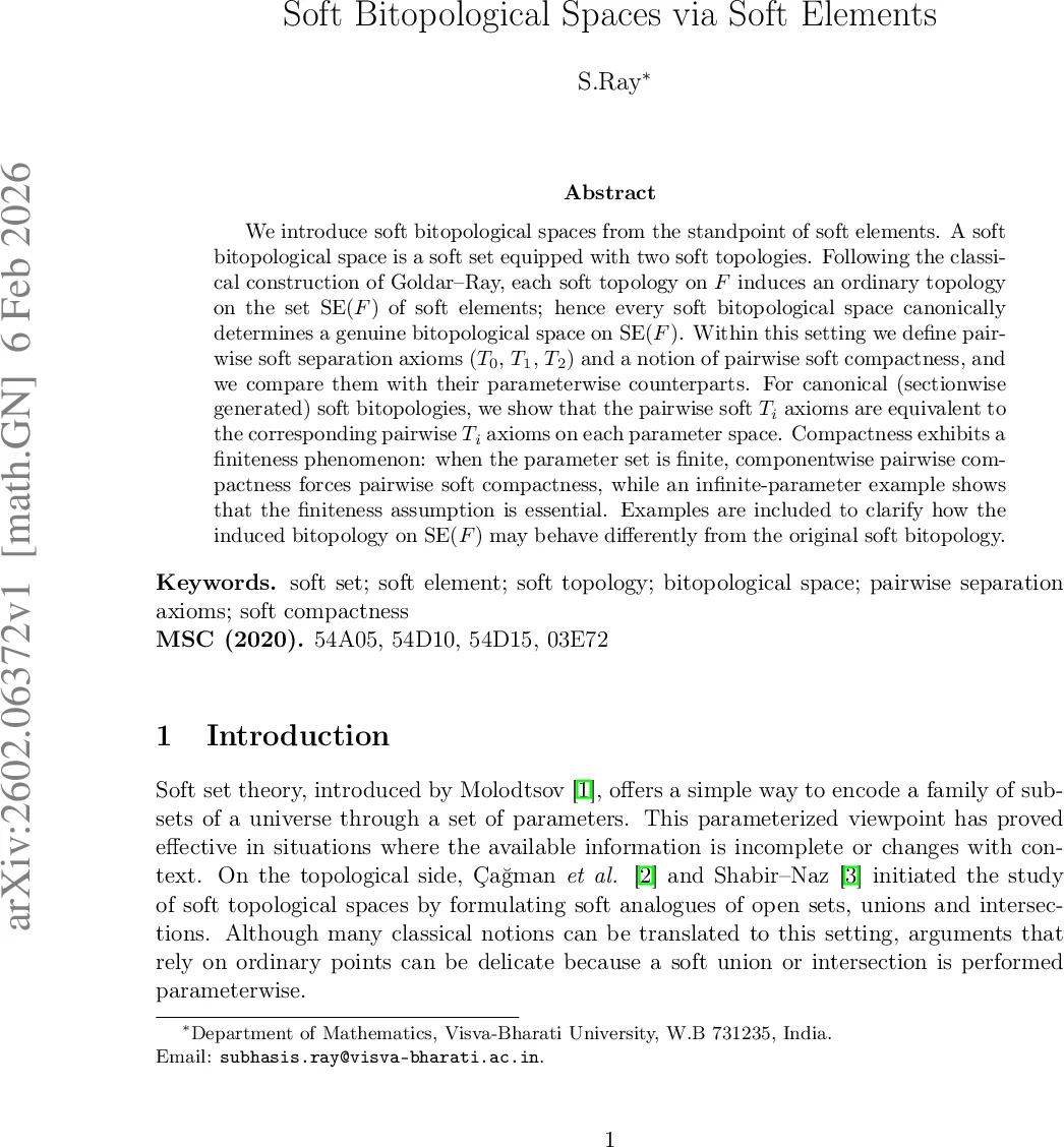 소프트 비토폴로지와 소프트 원소의 새로운 관점