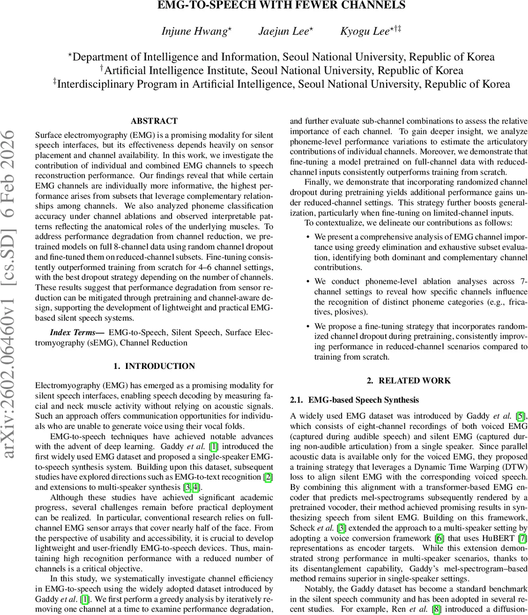 EMG 채널 감소에도 강인한 무음 말하기 시스템 설계