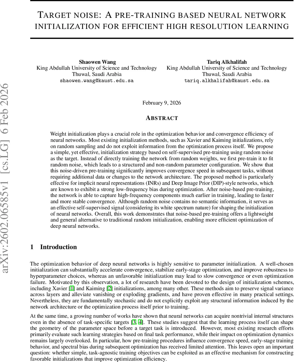 노이즈 기반 사전학습으로 고해상도 학습 가속화