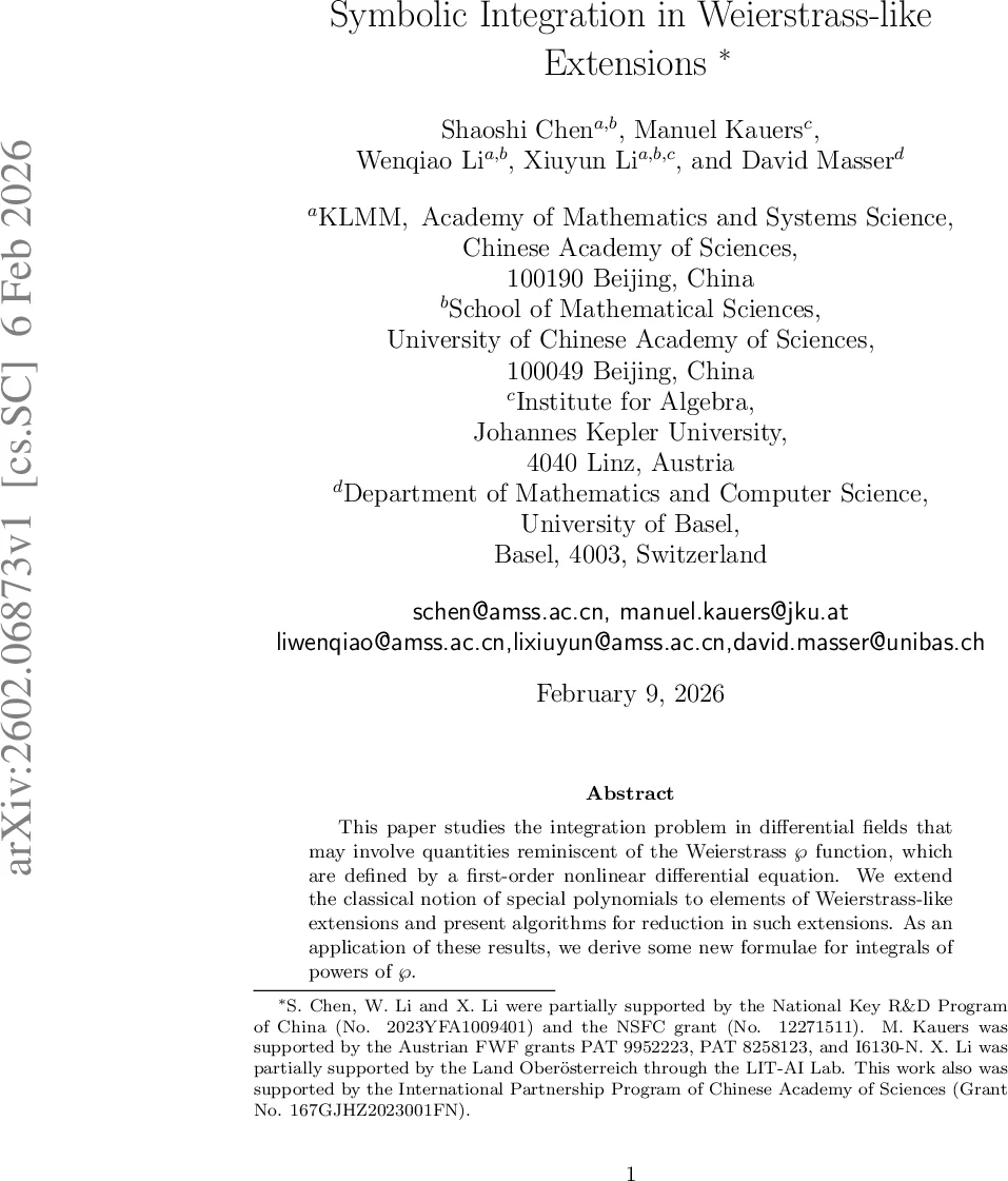 위에르스트라스형 확장과 기호 적분의 새로운 이론