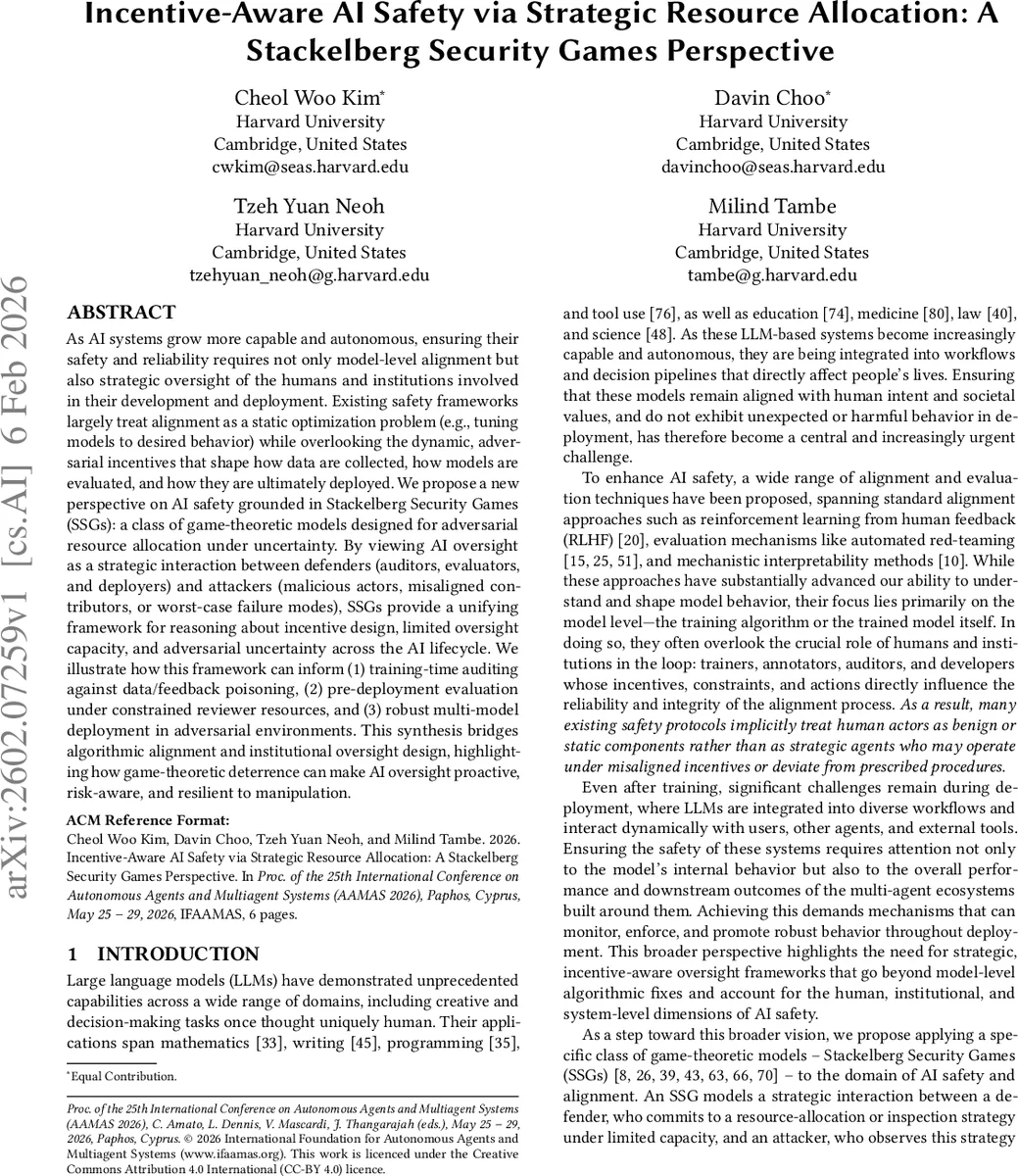 전략적 자원 배분으로 보는 AI 안전 스택엘버그 보안 게임 접근