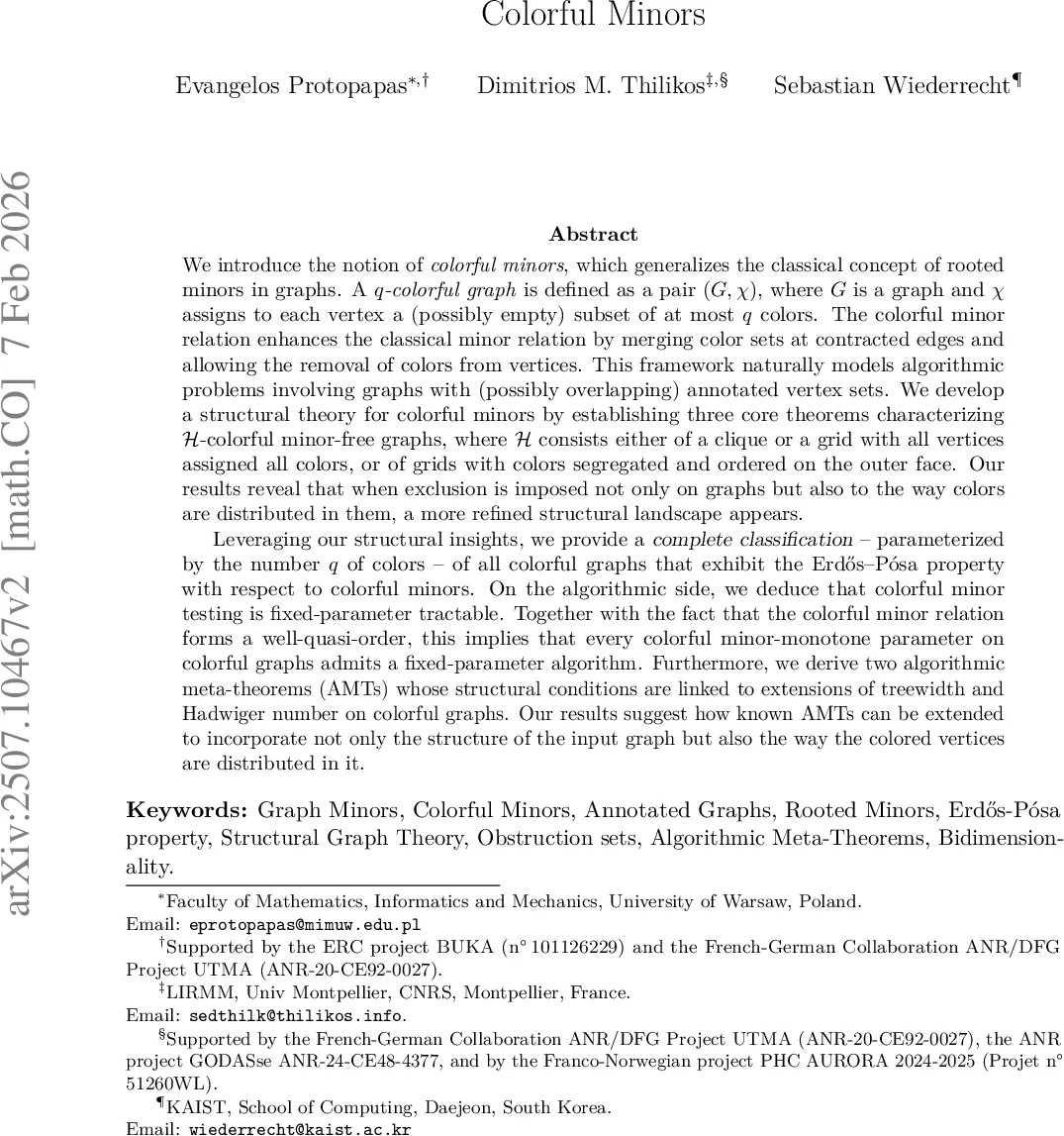 다채로운 마이너와 그래프 구조·알고리즘 혁신