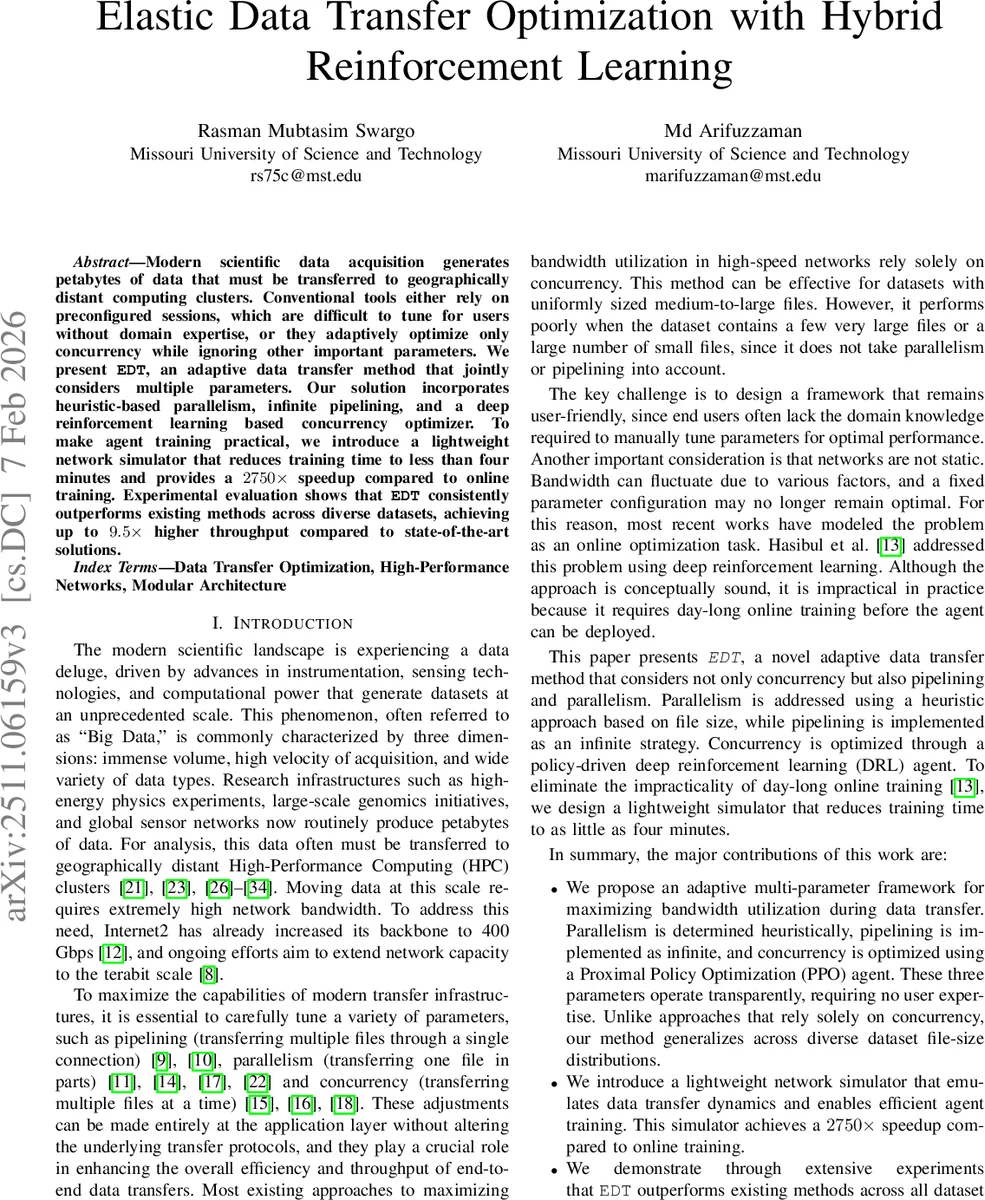 하이브리드 강화 학습으로 구현하는 탄력적 데이터 전송 최적화