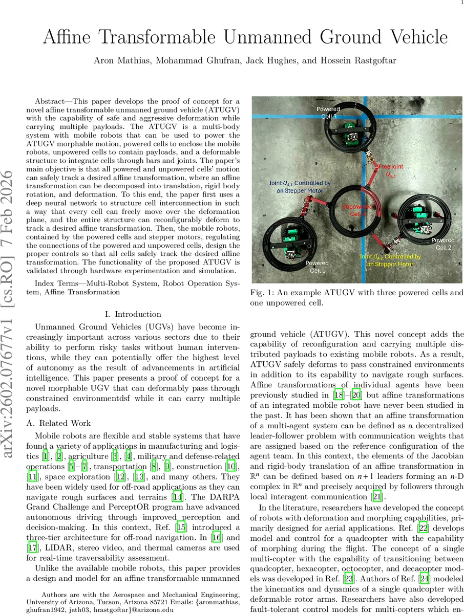 다중셀 변형 무인 지상 차량의 실시간 아핀 변환 제어