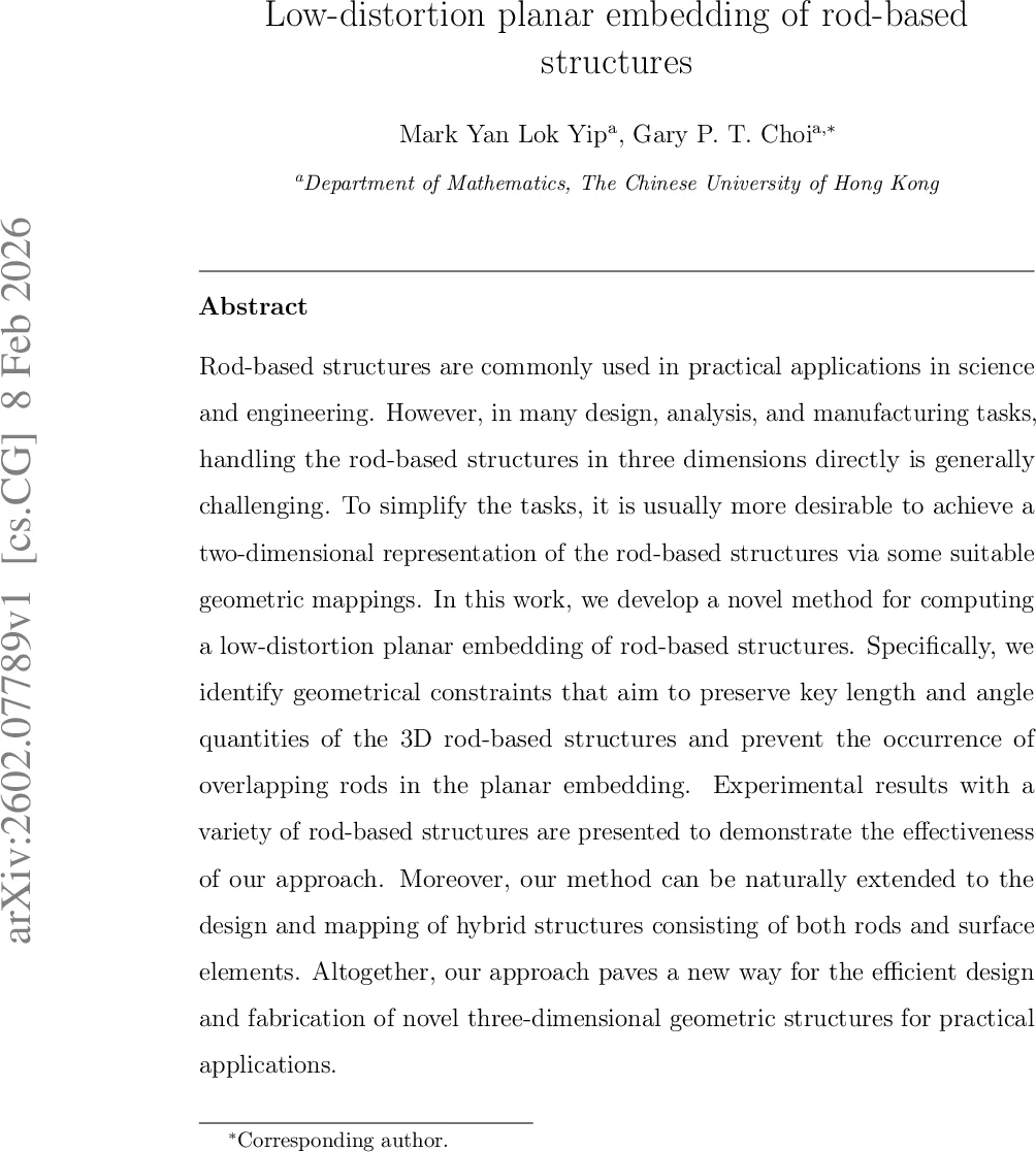 저왜곡 평면 임베딩을 통한 막대 구조 설계