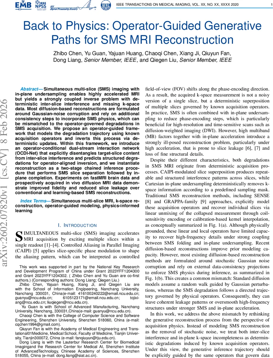 연산자 기반 SMS MRI 복원을 위한 생성 경로 설계