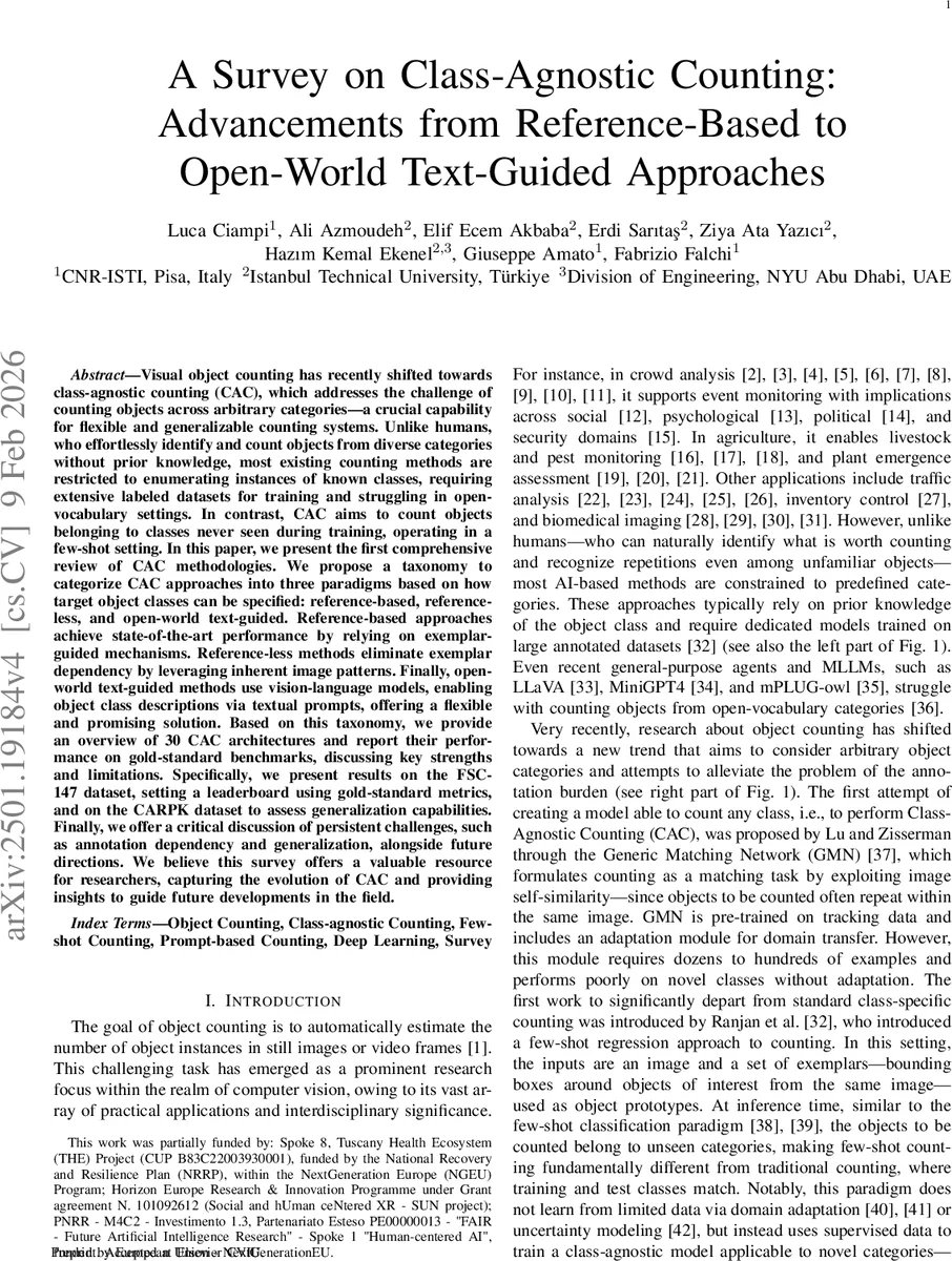 클래스에 구애받지 않는 객체 카운팅 최신 동향