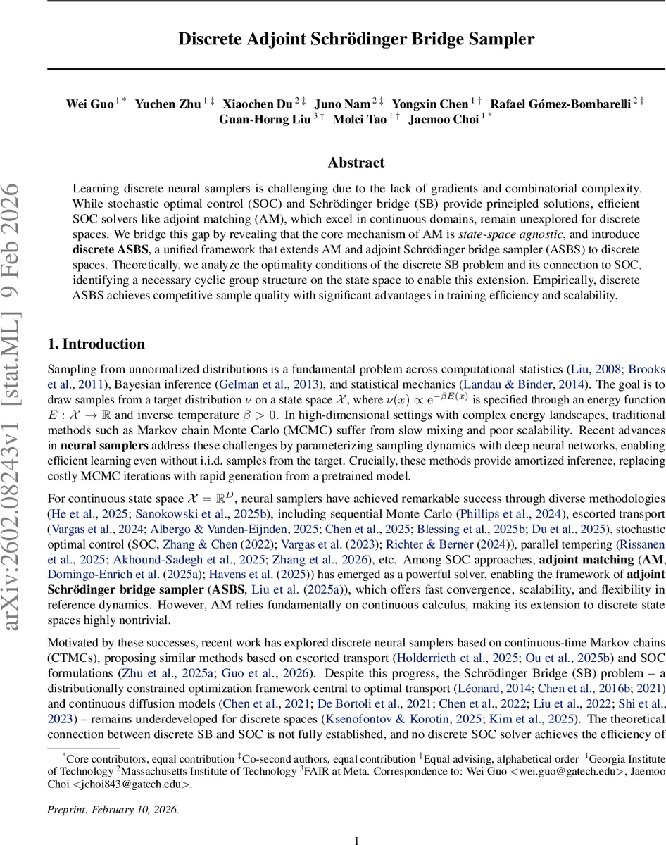 이산 어드조인트 슈뢰딩거 브리지 샘플러