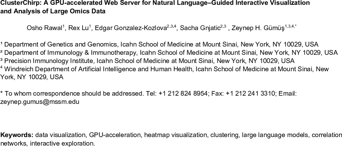 클러스터칩: GPU 가속 웹 기반 대규모 옴믹스 데이터 시각화와 자연어 인터페이스