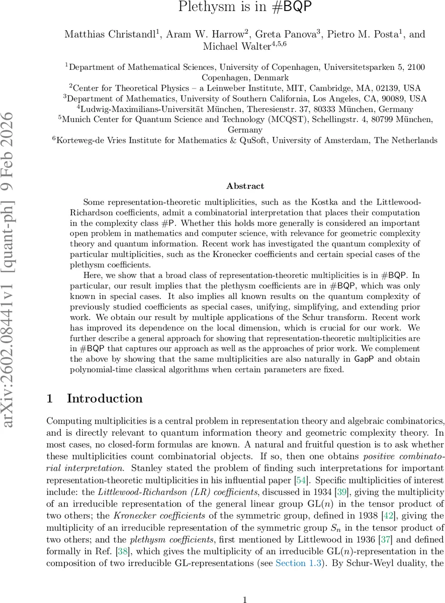 플레시즘 계수의 양자 복잡도: BQP에 속한다