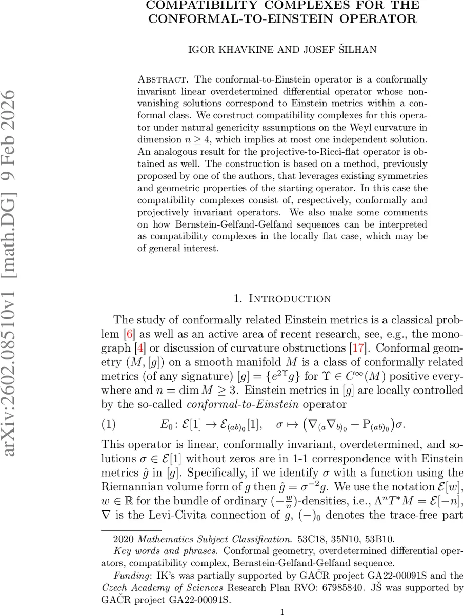 컨포멀 투 아인슈타인 연산자의 호환 복합체 구축
