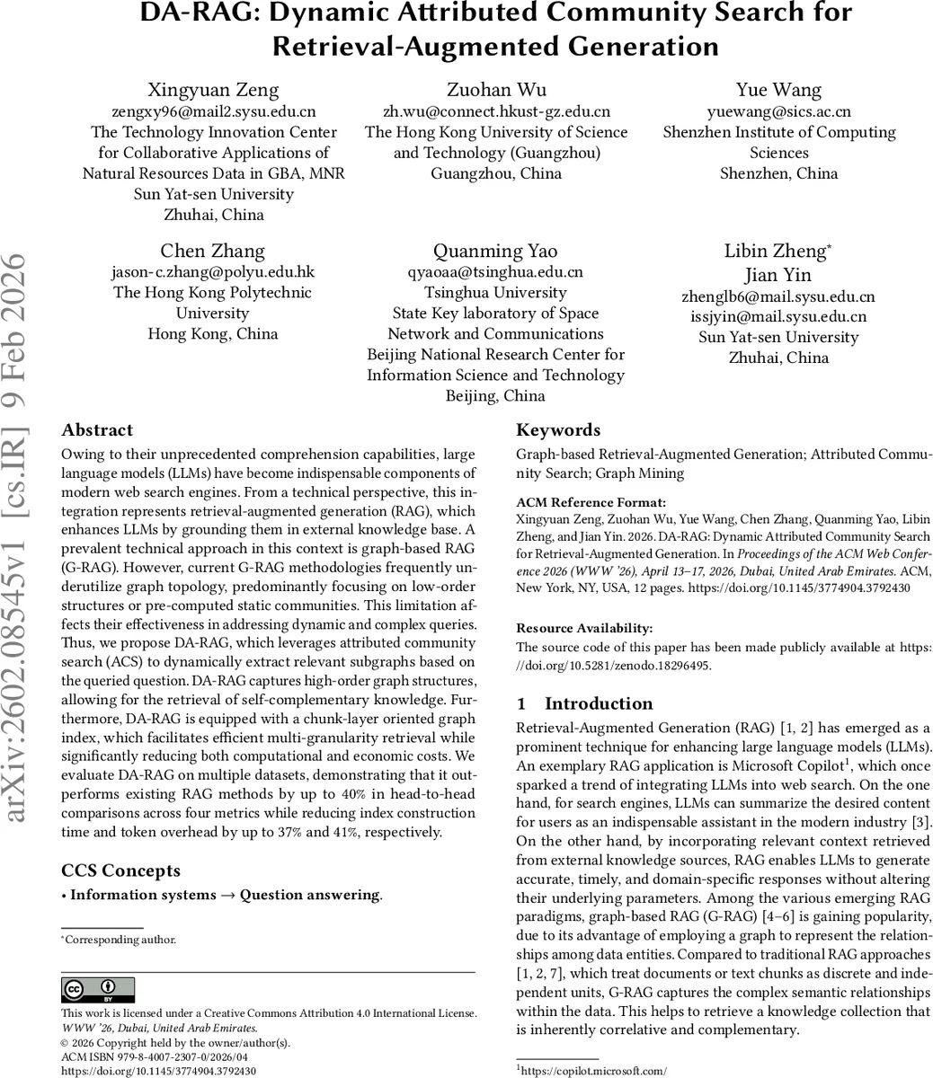 동적 속성 커뮤니티 탐색 기반 검색증강생성