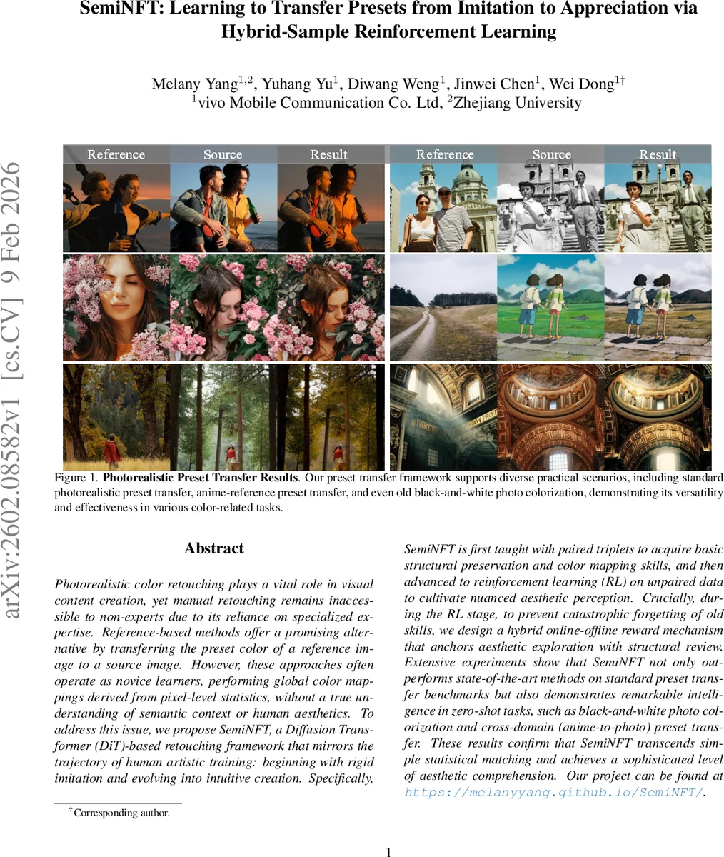 세미NFT 모방에서 감상으로 프리셋 전송을 배우는 하이브리드 샘플 강화학습