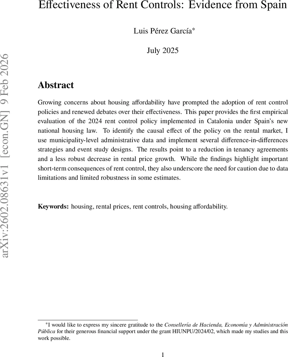 카탈루냐 2024년 임대료 규제 효과 분석